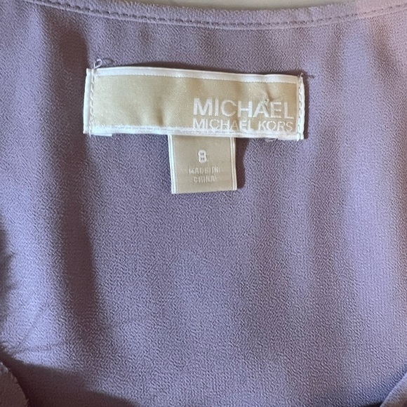 Michael Kors Women’s Size 8 Chic Ruffled Sleeveless Top Light Lavender Tank - Picture 4 of 6